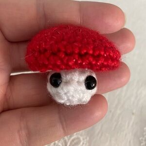 Christmas Red Crochet Popping Mushroom